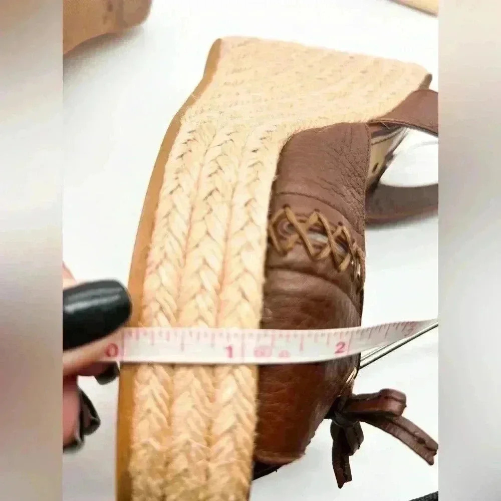 Louis Vuitton Manyara Women’s Size 36 Brown Leather Wedge Espadrille Sandals - Picture 5 of 15